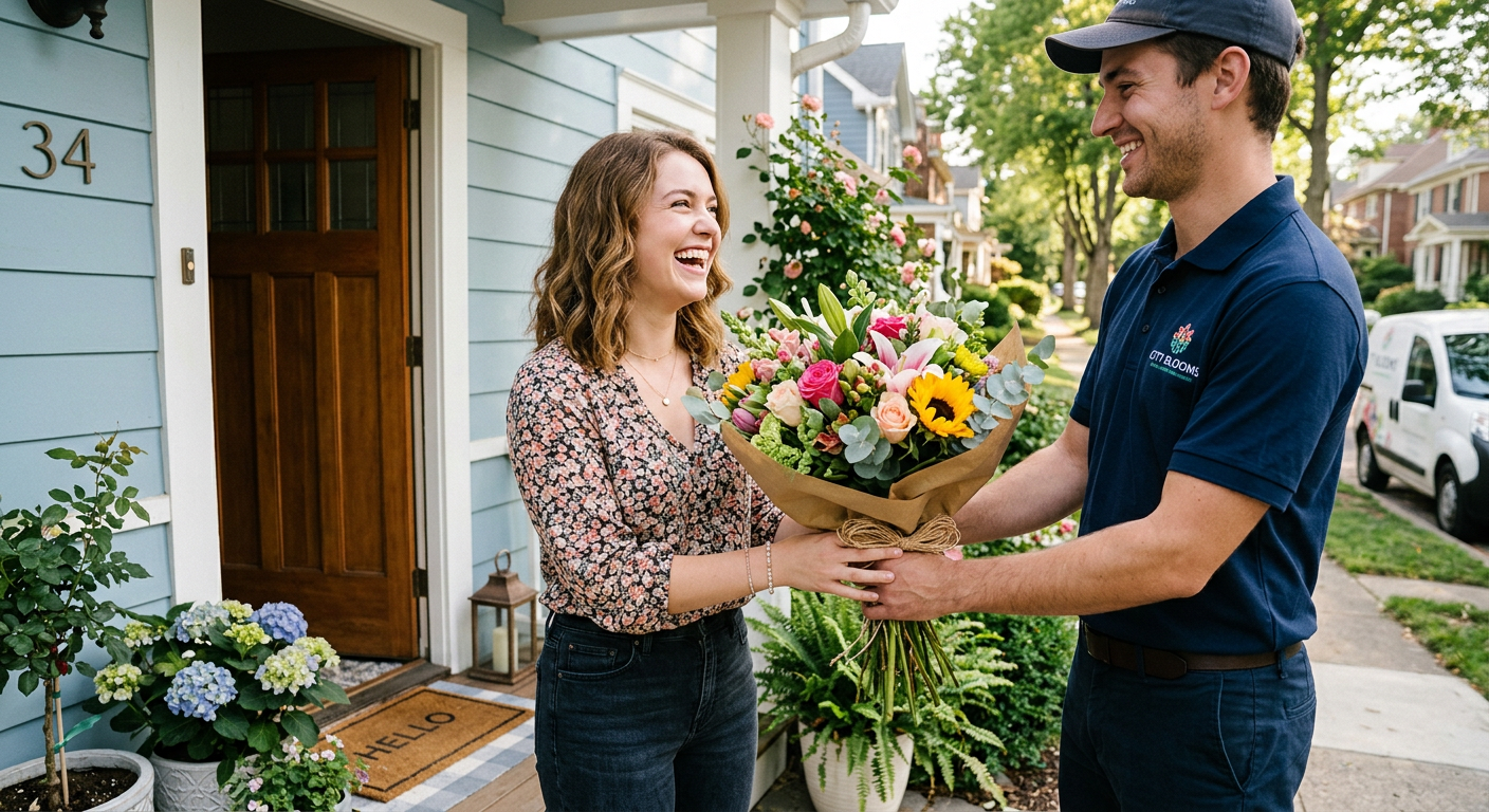 Stunning flower arrangement by Flowers At Your Doors